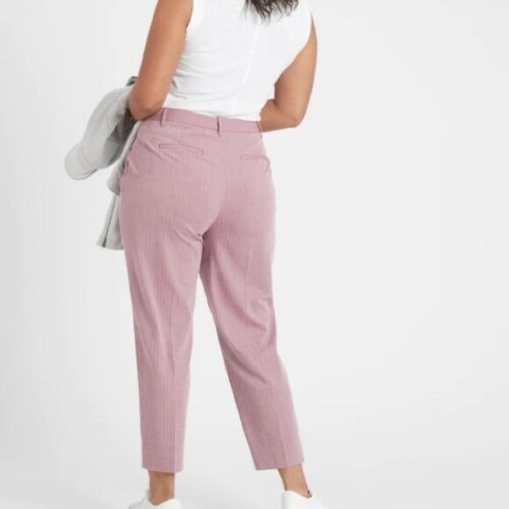 NWT Banana Republic High Rise Tapered Pleated Herringbone Trouser Pants Size 14